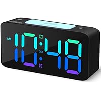 Amazon.co.jp: デジタル目覚まし時計、RGBデジタル時計、7色常夜灯付き